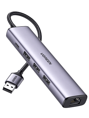 Конвертер USB 3.0 на LAN RJ-45,10/100/1000 Mbps + USB HUB 3 port, 0.2m CM475 (60554)