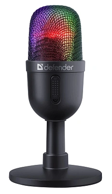 Игровой стрим микрофон Defender Forte GMC 350 USB черный (64635)