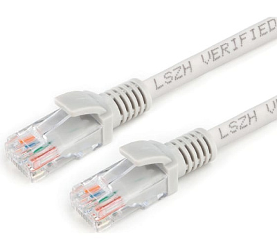Патч-корд LSZH UTP Cablexpert, кат. 5e, 5м, серый (PP30-5M)