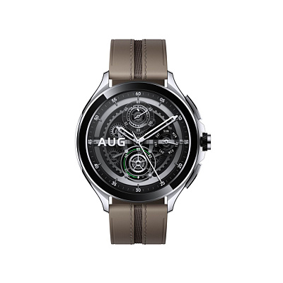 Смарт часы Xiaomi Watch 2 Pro-Bluetooth Silver Case with Brown Leather Strap (M2234W1)