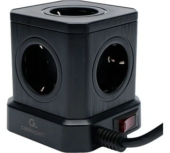 Сетевой фильтр Cablexpert Tower, TWR-5-U4-B-3 черный (TWR-5-U4-B-3)