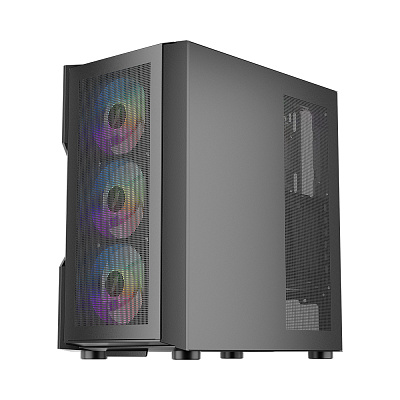Компьютерный корпус 1STPLAYER T7-P BLACK (T7-P-BK-4F7)