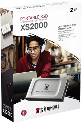 Внешний SSD диск USB Kingston XS2000 2TB, silver (SXS2000/2000GA)