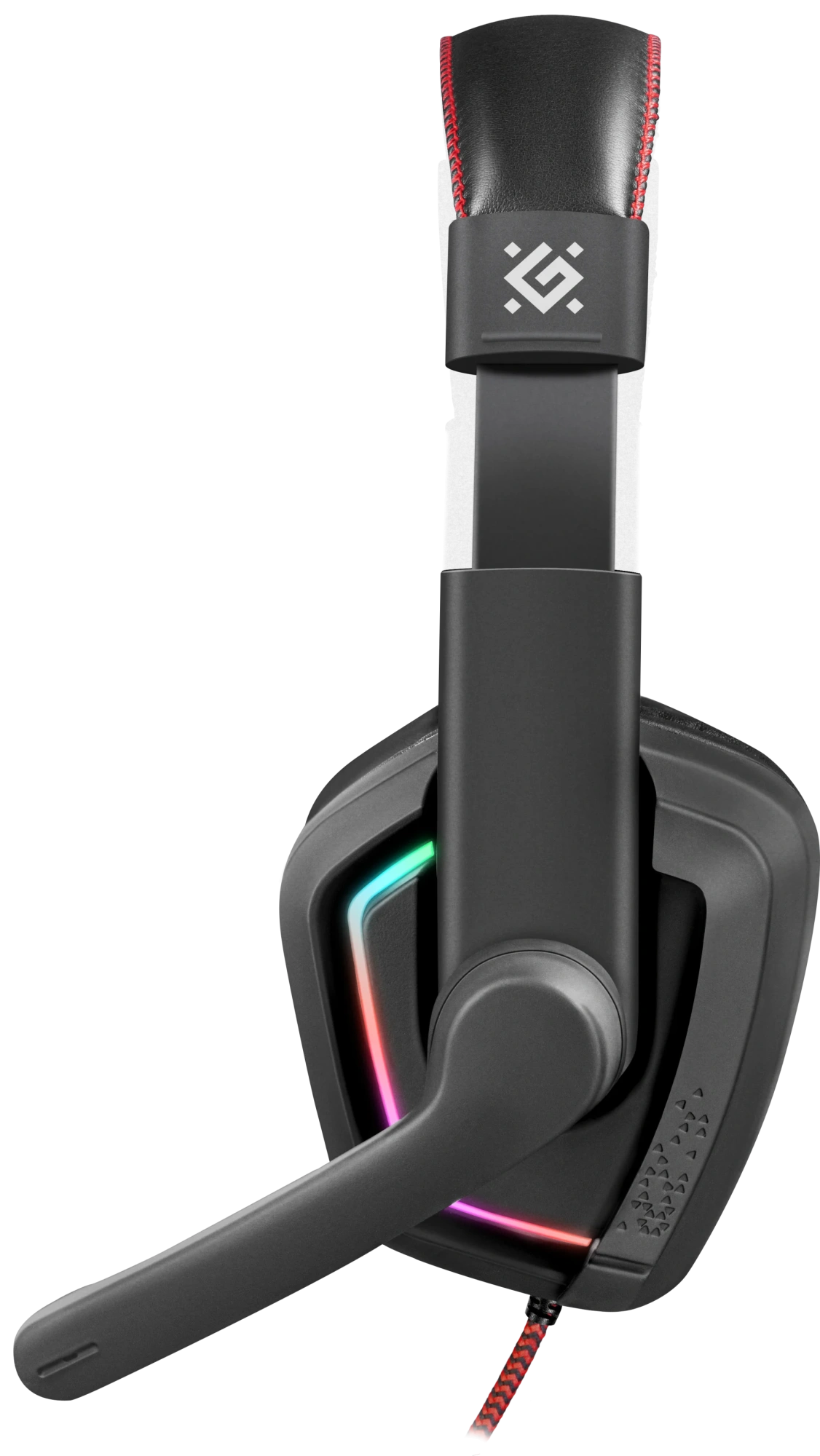 Игровая гарнитура Defender Quake LED черный, LED, провод 2 м (64515)