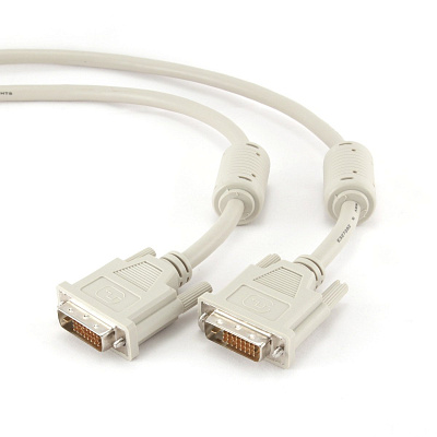 Кабель DVI-D dual link Cablexpert CC-DVI2-6C, 25M/25M, 1.8м, экран, феррит.кольца, пакет (CC-DVI2-6C)
