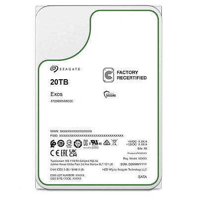 Корпоративный жесткий диск 20Tb Seagate EXOS X20 SATA3 3.5" (ST20000NM002C)