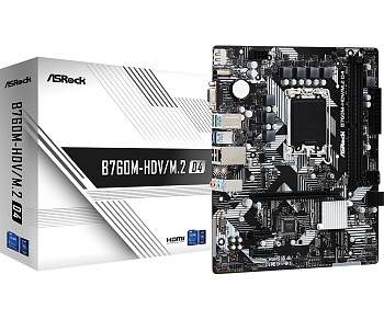  Материнская плата ASRock B760M-HDV/M.2 D4, iB760,S1700,mATX (90-MXBL40-A0UAYZ)
