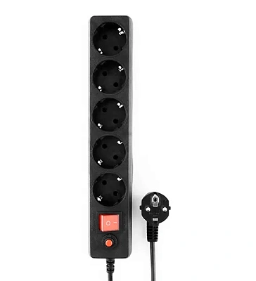 Сетевой фильтр Гарнизон, 1.4м, 5 розеток, black (ECL-5-B-1.4)