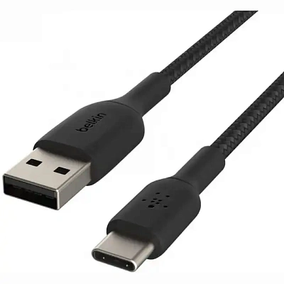 Кабель интерфейсный Belkin BRAIDED black (1m) (CAB002BT1MBK)