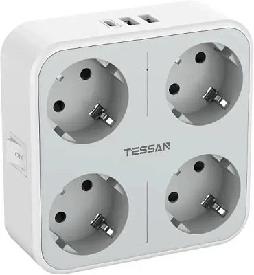 Сетевой фильтр Tessan TS-302-DE-C, Grey (TS-302-DE-C)