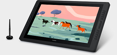 Графический монитор Huion Kamvas Pro 24, 18.8"x10.5", беcпроводное перо, подставка (GT-240)