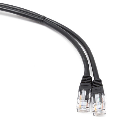 Патч-корд UTP Cablexpert, кат. 5e, 1.5м, чёрный (PP12-1.5M/BK)