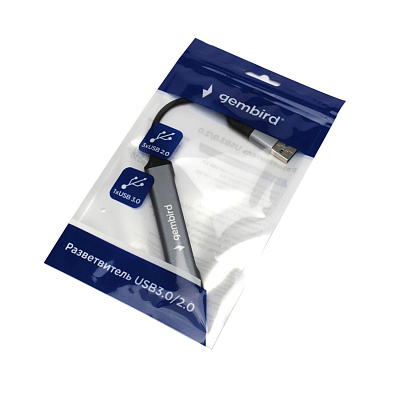USB Хаб 3 port, Gembird  UHB-C204, USB 2.0, black (UHB-C204)