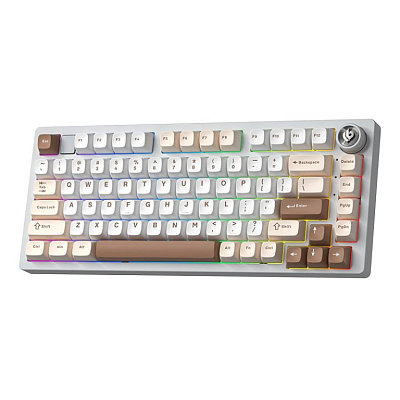 Клавиатура AULA Hi75C Pro, Turquoise switch (Hi75C Pro White+Brown+Light Yellow)