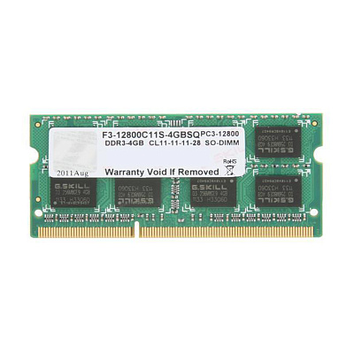 Оперативная память для ноутбука G.SKILL F3-12800CL11S-4GBSQ DDR3 4GB (F3-12800CL11S-4GBSQ)