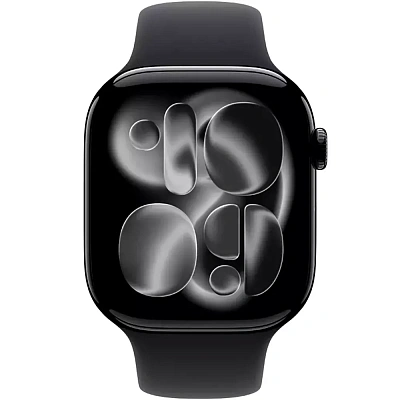 Смарт часы Apple Watch Series 11 GPS 46mm Jet Black Aluminium Case with Black Sport Band - M/L (MEUX4RK/A)
