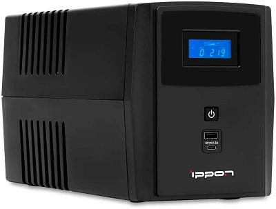 Источник бесперебойного питания Ippon Smart Power Pro II 2200, 1600VA, 1200Вт, управление по USB/RS-232, RJ-45, LCD (1005590)