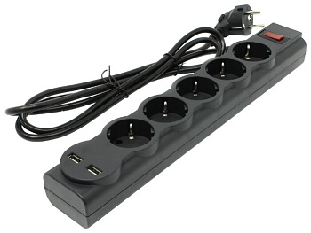 Сетевой фильтр Defender DFS 755 5 розеток, 5 м (защита от ВЧ и импульсных помех, USB зарядка 2.1А), (99755) Сетевой фильтр Defender DFS 755 5 розеток, 5 м (защита от ВЧ и импульсных помех, USB зарядка 2.1А), (99755)