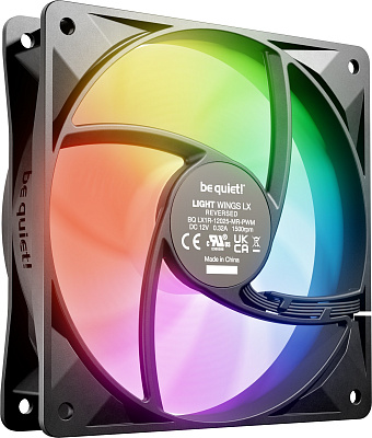 Вентилятор для компьютерного корпуса Bequiet! LIGHT WINGS LX 120mm PWM Reverse, Black (BL132)