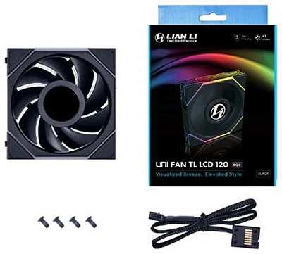 Вентилятор для корпуса Lian Li Uni Fan TL Wireless LCD 120 ARGB, Black (12TLLCD1W1B)