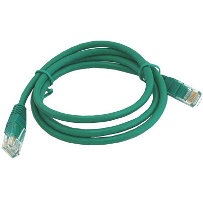 Патч-корд UTP Cablexpert PP12-2M/G кат.5e, 2м, литой, многожильный (зелёный) (PP12-2M/G)