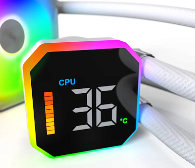 Водяное охлаждение для CPU Montech HyperFlow Digital 360, White (HyperFlow Digital 360 (W))
