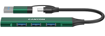 USB-хаб Canyon OnHub 02 4in1 USB-A/C Green (CNS-TDS02GR)