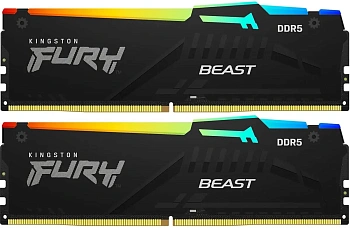 Комплект модулей памяти DIMM Kingston Fury Beast RGB DDR5 64 GB kit (2x32GB)  (KF560C36BBEAK2-64)