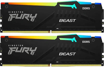 Комплект модулей памяти DIMM Kingston Fury Beast RGB DDR5 64 GB kit (2x32GB)  (KF560C36BBEAK2-64)