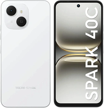 Смартфон Tecno Spark 40C, 8/128GB, Veil White (KM4K VEIL WHITE 8/128GB)