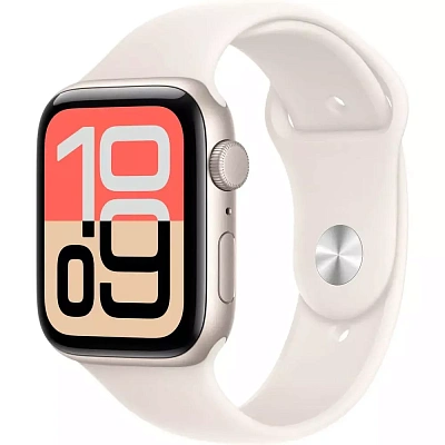 Смарт часы Apple Watch SE 3 GPS 44mm, Starlight Aluminium Case with Starlight Sport Band - M/L (MEHJ4RK/A)