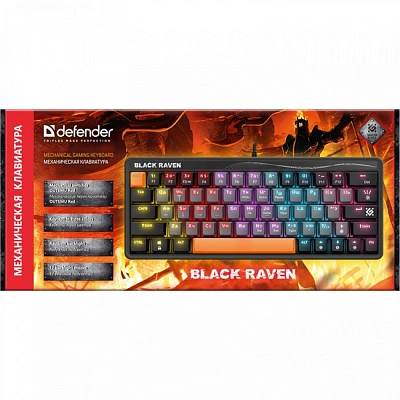 Клавиатура игровая механическая Defender Black Raven GK-417 (45414)