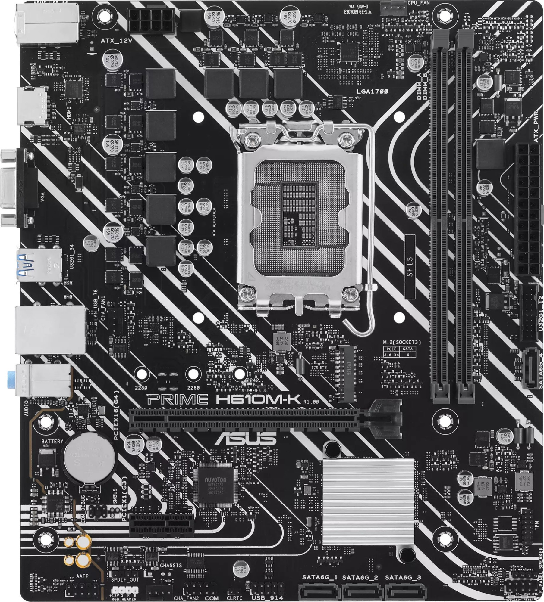 Материнская плата ASUS Prime H610M-K (90MB1GA0-M0EAY0)