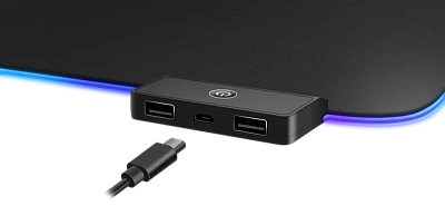 Коврик для мыши Defender Black XXL HUB Light (50010)