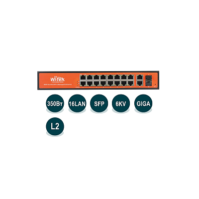 Коммутатор управляемый L2 Wi-Tek WI-PMS320GF  (WI-PMS320GF)