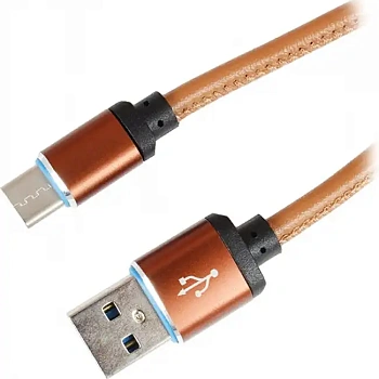 Кабель USB Type-C Continent DCC-3160CF, Brown, 1м, BOX (DCC-3160CF)