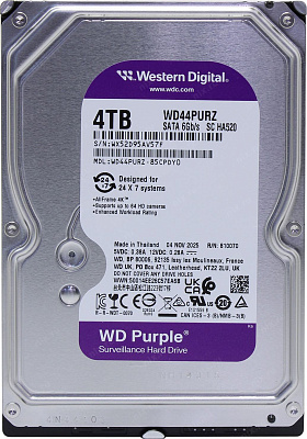 Жесткий диск HDD SATA  4000 GB Western Digital Purple (WD44PURZ)