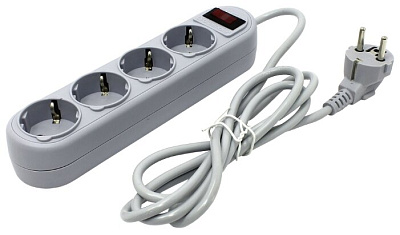Сетевой фильтр Defender ES Lite 1.8 м, 4 розетки, серый (99487)