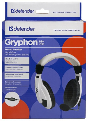 Наушники с микрофоном Defender Gryphon HN-750 White (63747)