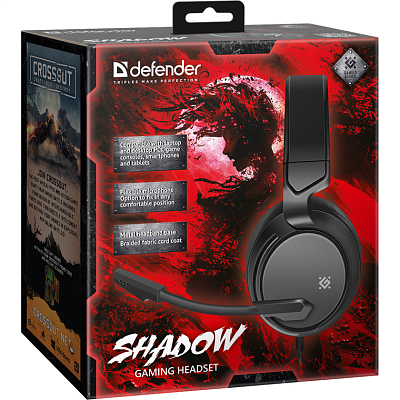 Наушники-гарнитура проводная Defender Shadow черный (64600)