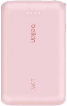 Портативный внешний аккумулятор Belkin 10k PD20w Integrated USB-C Cable, Pink (BPB021HQPK)