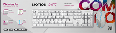 Клавиатура + мышь Defender Motion C-977, White, (45977)