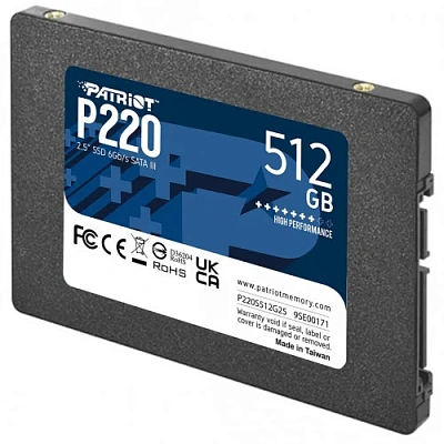 Твердотельный накопитель SSD 512 Gb SATA Patriot P220 P220S512G25 2.5" 3D  (P220S512G25)