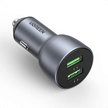 Автомобильное ЗУ Ugreen CD213 QC 3.0+QC 3.0 Dual USB-A 36W Fast Car Charger, 10144 (10144)