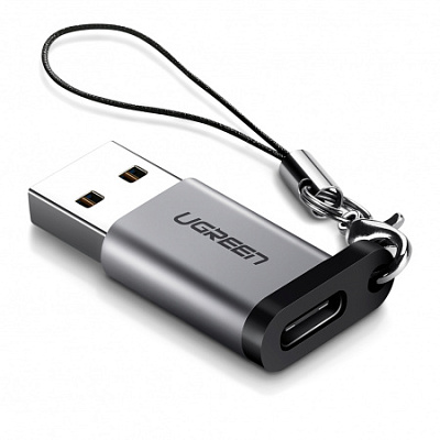 Адаптер UGREEN US276 USB 3.0-A to USB-C M/F, 50533, Gray (50533)