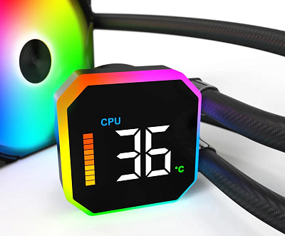 Водяное охлаждение для CPU Montech HyperFlow Digital 360, Black (HyperFlow Digital 360 (B))