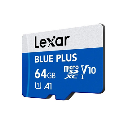 Карта памяти Lexar Blue plus LMSBLPL064G-BNANG 64GB + адаптер (LMSBLPL064G-BNANG)