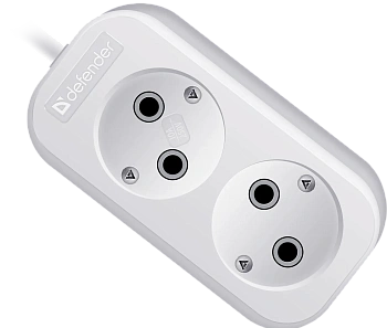 Удлинитель без заземления Defender B220 10 А, 3 м, 2 розетки, белый (99271) Удлинитель без заземления Defender B220 10 А, 3 м, 2 розетки, белый (99271)