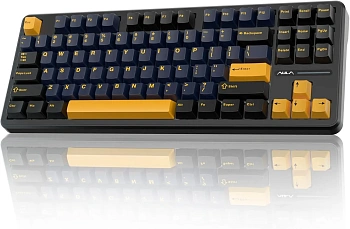 Клавиатура AULA F87 Gray Wood  Black-d.blue-orange (F87 G/W3 BDO)