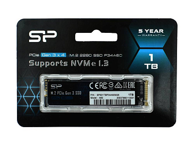 Твердотельный накопитель SSD M.2 PCIe Silicon Power A60, 1 TB (SP001TBP34A60M28)
